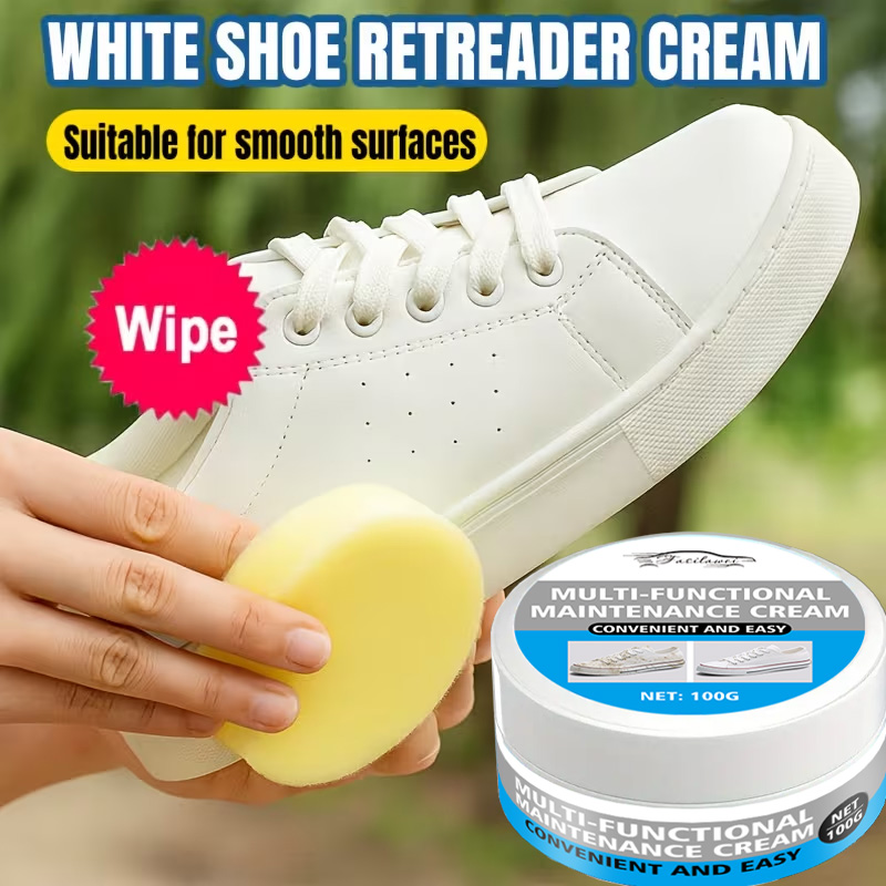 Leather Shoe Polish - كريم تلميع تبييض الأحذية مع إسفنجة:
