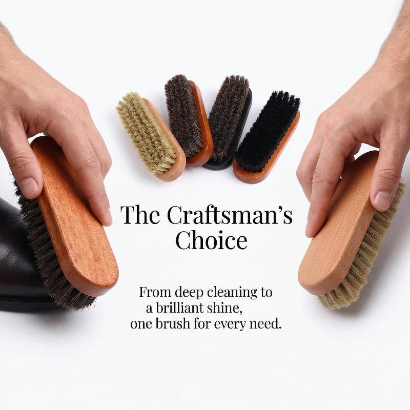 فرشاة أحذية خشبية بشعيرات شعر  - مراجعة Leather Shoe Polish وسعره
